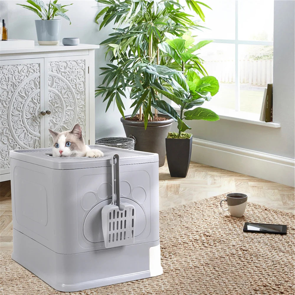Large Hooded Cat Litter Box Tray Drawer