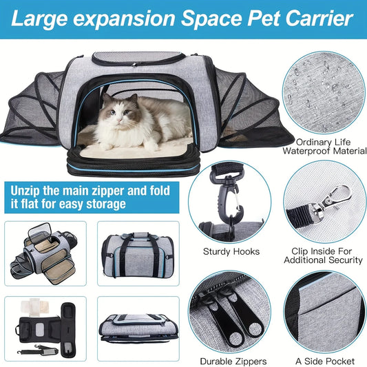 4-Way Expandable Pet Carrier, Airline Approved Foldable